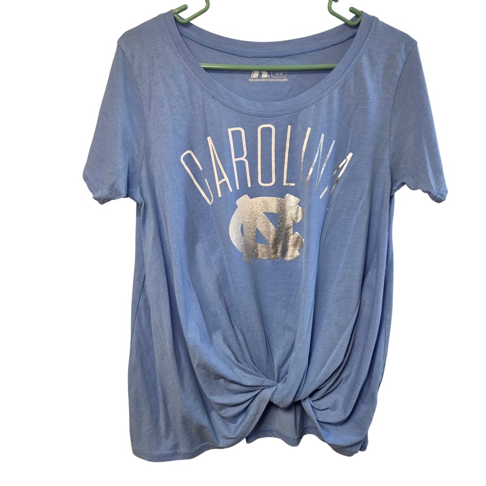 Russell Athletic UNC North Carolina Tar Heels Blue Twist Front Shirt Medium